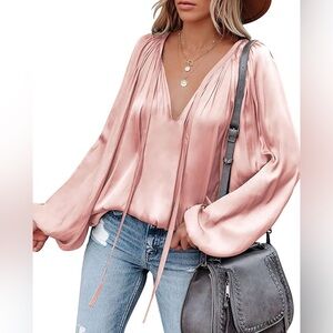 Elegant Soft Pink/ Blush Women's Blouse 🤩